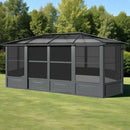 [12x18FT] Alora Large Luxury Outdoor All-Season Aluminum Solarium Sunroom With Polycarbonate Hardtop And Sliding Doors (SAK35948)