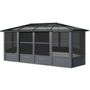 [12x18FT] Alora Large Luxury Outdoor All-Season Aluminum Solarium Sunroom With Polycarbonate Hardtop And Sliding Doors (SAK35948)