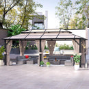 [12X20FT] Alora Premium Aluminum Outdoor Polycarbonate Hardtop Gazebo With Netting & Curtains (SAK36580)