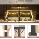 [12X20FT] Alora Premium Aluminum Outdoor Polycarbonate Hardtop Gazebo With Netting & Curtains (SAK36580)