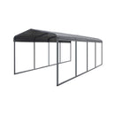 [12X20FT] Alora Premium Heavy-Duty Outdoor Canopy Garage Shelter With Galvanized Metal Roof (SAK91523)