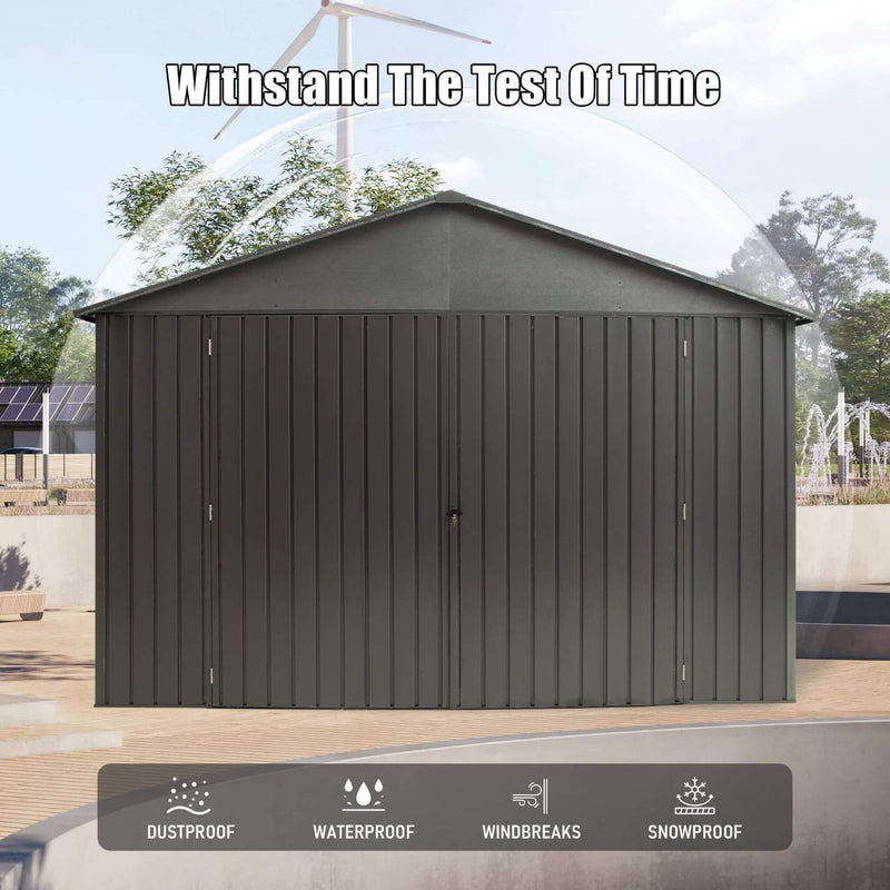 Extra Large Outdoor Heavy Duty Metal Garage Shed With Lockable Doors (SAK14093)