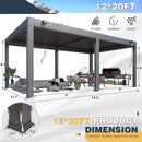 Alora Louvered Aluminum Pergola With Adjustable Roof And Pull-Down Screens (SAK46817) by SAKSBY WHOLESALE