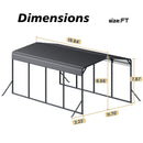 [12X20FT] Alora Heavy-Duty All-Weather Metal Carport With Reinforced Support Base (SAK97381) by SAKSBY WHOLESALE