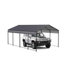 [12X20FT] Alora Heavy-Duty Metal Carport With Galvanized Steel Roof For Car, Boats And Trucks, Gray (SAK95562)
