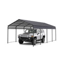 [12X20FT] Alora Heavy-Duty Metal Carport With Galvanized Steel Roof For Car, Boats And Trucks, Gray (SAK95562)