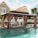 [12X20FT] Alora Premium Aluminum Outdoor Polycarbonate Hardtop Gazebo With Netting & Curtains (SAK36580) by SAKSBY.com