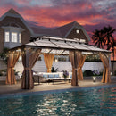 [12X20FT] Alora Premium Aluminum Outdoor Polycarbonate Hardtop Gazebo With Netting & Curtains (SAK36580) by SAKSBY.com