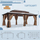 [12X20FT] Alora Premium Aluminum Outdoor Polycarbonate Hardtop Gazebo With Netting & Curtains (SAK36580) by SAKSBY.com