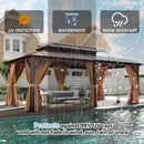 [12X20FT] Alora Premium Aluminum Outdoor Polycarbonate Hardtop Gazebo With Netting & Curtains (SAK36580) by SAKSBY.com
