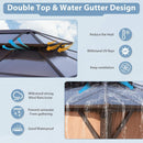 [12X20FT] Alora Premium Aluminum Outdoor Polycarbonate Hardtop Gazebo With Netting & Curtains (SAK36580) by SAKSBY.com