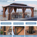 [12X20FT] Alora Premium Aluminum Outdoor Polycarbonate Hardtop Gazebo With Netting & Curtains (SAK36580) by SAKSBY.com