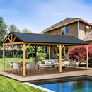 [12X20FT] Alora Premium Outdoor Double-Layer Galvanized Steel Hardtop Gazebo Pergola For Patio (SAK46095) by SAKSBY WHOLESALE