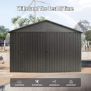 [12X25FT] Alora Extra Large Heavy-Duty Outdoor Metal Carport Garage Shed With Lockable Double Hinged Doors (SAK34153)