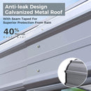 [12X25FT] Alora Heavy Duty Extra Large Multi Vehicle Carport Kit With Galvanized Steel Roof (SAK37514)