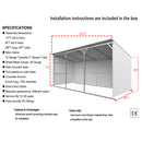 [12X25FT] Alora Heavy-Duty Galvanized steel Storage Equipment Shed (SAK20471)