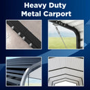 12'x30' Metal Carport with Corrugated Roof