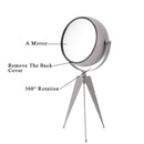 12.5"H Wrought Iron Glass Standing Clock (Elegant Grey) by JHY DESIGN