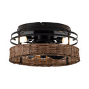 13" Farmhouse Flush Mount Reversible Ceiling Fan with Lighting and Remote Control