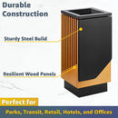 13-Gallon Heavy-Duty Commercial Outdoor Square Decorative Trash Can (SAK30467)