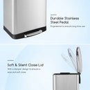 13.2 Gal Stainless Steel Trash Can with Lock Device-Sliver by LJGDeals