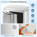 13.2 Gal Stainless Steel Trash Can with Lock Device-Sliver by LJGDeals