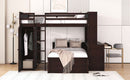 Loft Bed With A Twin Size Standalone Bed, Shelves, Desk, And Wardrobe by HouseOfZazla