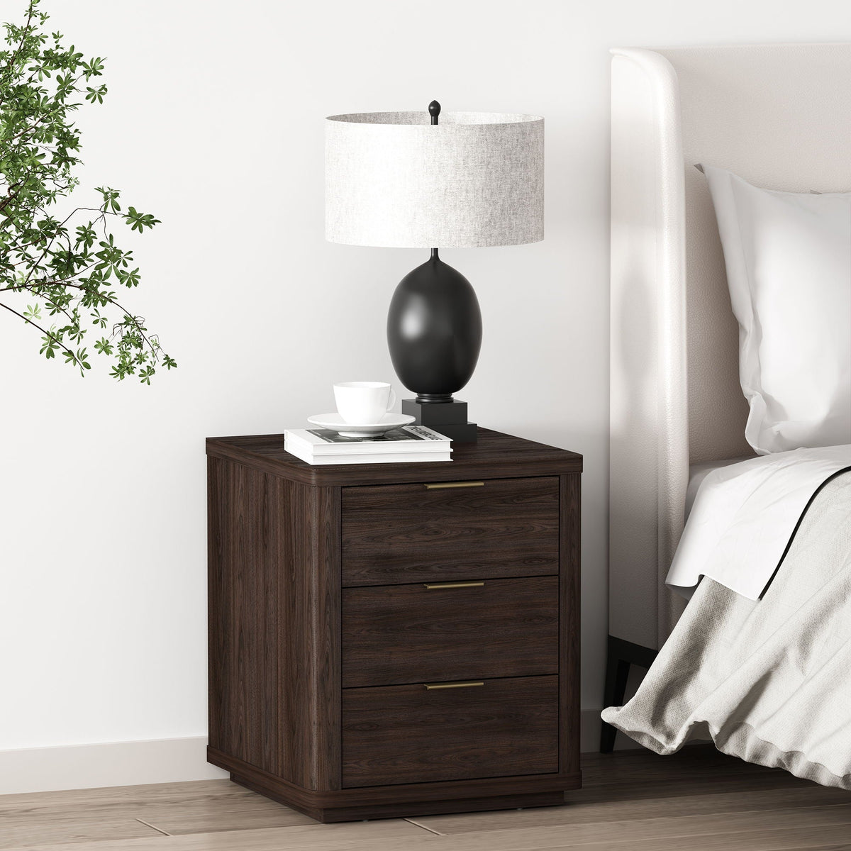 Evelyn - Nightstand With 3 Drawers, Smooth Rounded Edges, photo 5 of 12