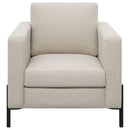 Schwan - Upholstered Track Arm Accent Chair - Oatmeal