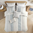 Full/Queen Cotton Printed Duvet Cover Set with Chenille