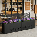 2-Piece Metal Planter Box with Trellis - Tulip Black by HouseOfZazla