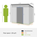 6' x 4' Metal Lean to Garden Shed, Outdoor Storage Shed, Garden Tool House with Double Sliding Doors, 2 Air Vents for Backyard, Patio, Lawn, Gray