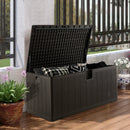 130 Gallon Patio All Weather Storage Container with Lockable Lid-Brown by LJGDeals