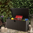 130 Gallon Patio All Weather Storage Container with Lockable Lid-Brown by LJGDeals