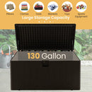 130 Gallon Patio All Weather Storage Container with Lockable Lid-Brown by LJGDeals