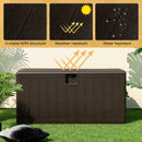 130 Gallon Patio All Weather Storage Container with Lockable Lid-Brown by LJGDeals