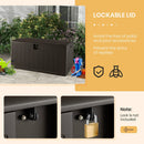 130 Gallon Patio All Weather Storage Container with Lockable Lid-Brown by LJGDeals