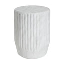 Outdoor Cicci Carved Side Table, White