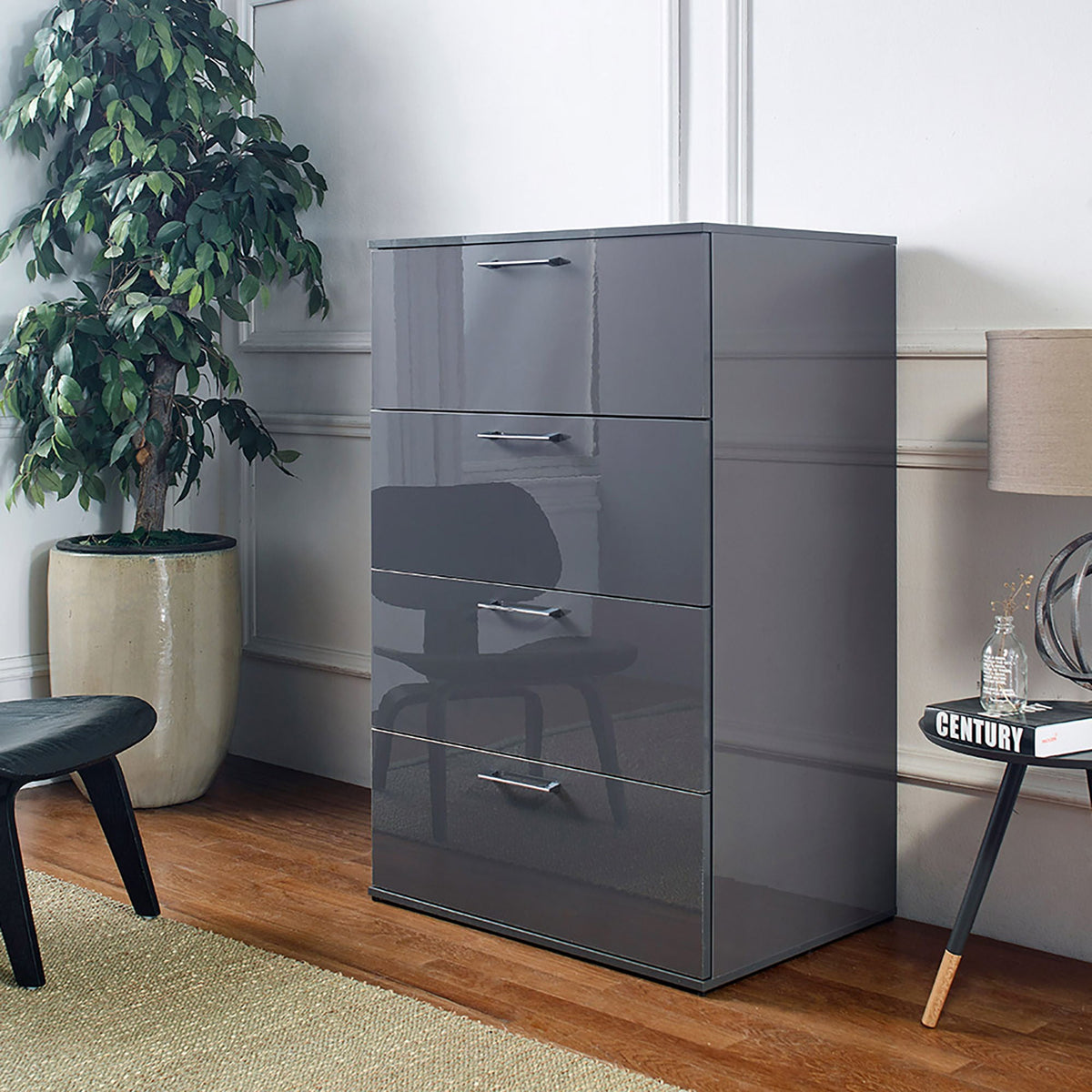 Bliss - Glossy 4 Drawer Jumbo Chest With Extra Deep Storage, photo 4 of 16