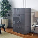 Bliss - Glossy 4 Drawer Jumbo Chest With Extra Deep Storage by HouseOfZazla