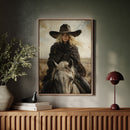 Rider in Black on White Horse