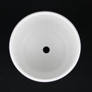 3-Piece White Stoneware Planter Pot Set with Vertical Line Texture