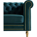 Chesterfield Velvet Sofa 84.65 inch for Living Room GREEN Color