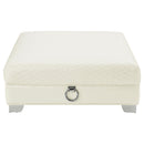 Cordelia - Square Ottoman - White by HouseOfZazla