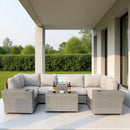 Wicker Outdoor Sectional With Weather Resistant Cushions And Table by Unique Piece Furniture