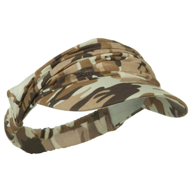 Polyester Convertible Elastic Band Camo Visor