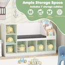 Kids Bookcase with Reading Nook 3-in-1 Standing Toy Organizer-White by LJGDeals