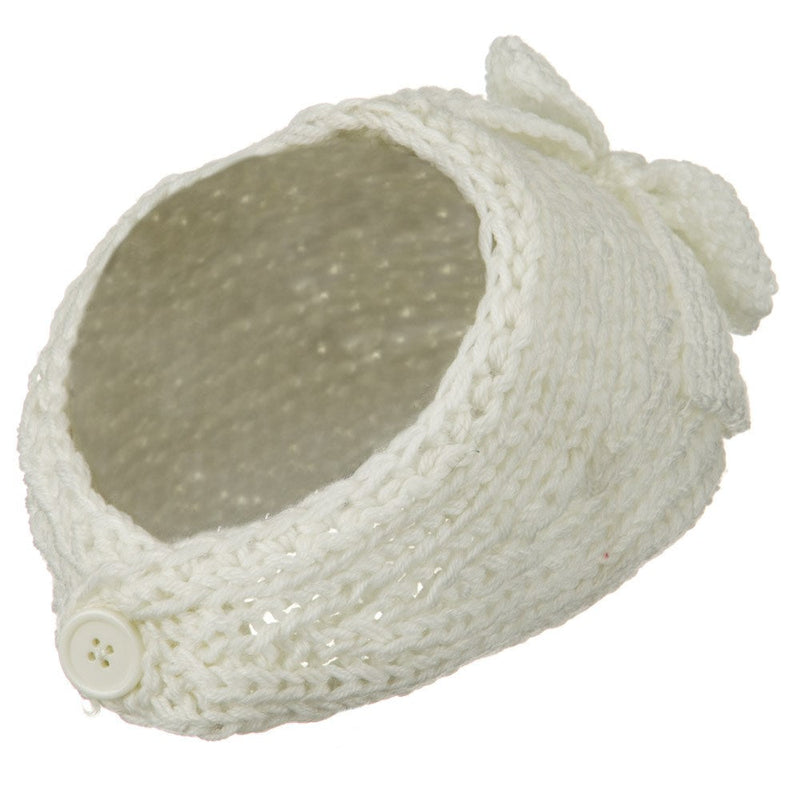 Button Closure Wide Knit Head Band