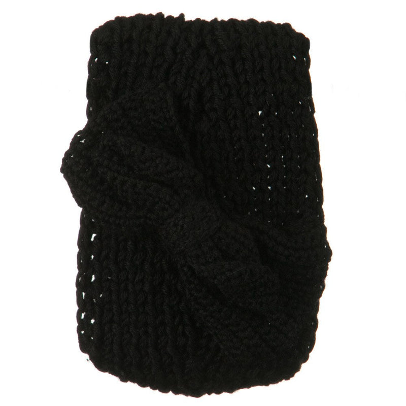 Button Closure Wide Knit Head Band
