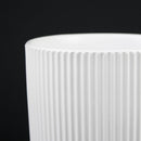 3-Piece White Stoneware Planter Pot Set with Ribbed Texture